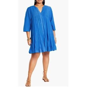 J. Crew Milly Button-Up Mini Dress Women's Medium Blue Cover-Up All Cotton
